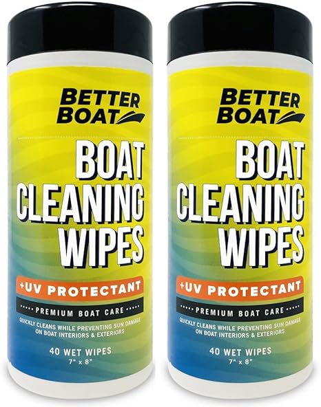 Boat Cleaner Wipes with UV Protection Boat Vinyl Cleaner and Protectant Car Leather Marine Boat Seat Cleaner Dashboard & Console Boat Cleaning Supplies Interior and Exterior Clean & Wash Products