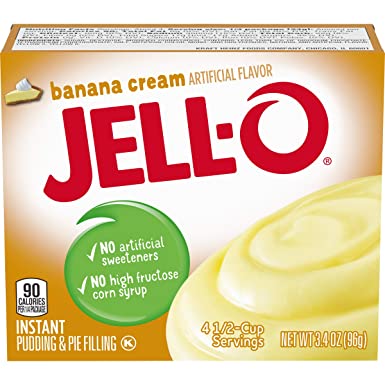JELL-O Banana Cream Instant Pudding & Pie Filling Mix (3.4 oz Box)