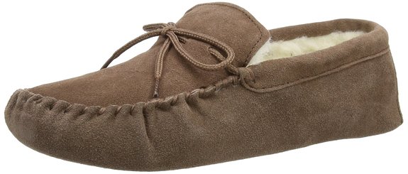 Snugrugs Mens Suede Sheepskin Moccasin Slippers With Soft Sole