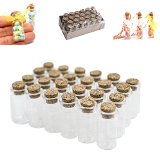 Mini Clear Glass Jars Bottles with Cork Stoppers for Arts and Crafts Projects Decoration Party Favors - Size 1-12 Tall X 34 Inches Diameter 24 Pack by Super Z Outlet