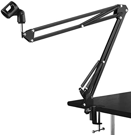 Bulfyss Professional Recording Microphone Stand Suspension Scissor Arm For Dynamic and Condenser Mic (Black)