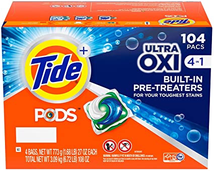 Tide PODS Ultra Oxi Liquid Detergent Pacs (104 Count)