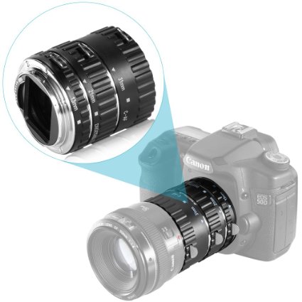 Neewer Auto Focus Macro Extension Tube Set for Canon EOS Mount Cameras 700D/T5i 650D/T4i 600D/T3i 1100D/T3 550D/T2i 500D/T1i 100D/SL1 400D/XTi 450D/XSi 300D/Digital Rebel 20D 30D 60D 5D Mark III 5D Mark II etc