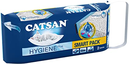 Catsan Smart Pack Cat Litter Inlay Packs, with Pre-Filled Odour Eliminating Cat Litter Packs, 2X4L