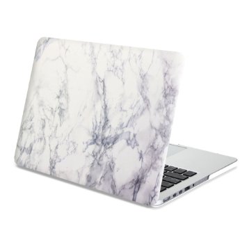 MacBook Pro 13 Retina Case GMYLE Rubber Coated for MacBook Pro 13 inch with Retina Display Model A1425 and A1502 - White Marble Pattern Rubber Coated Hard Shell Cover Not fit for Macbook Pro 13 inch