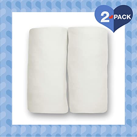 Delta Children Fitted Crib Sheet Set - 2 Pack Solid Color 100% Jersey Cotton, Ivory