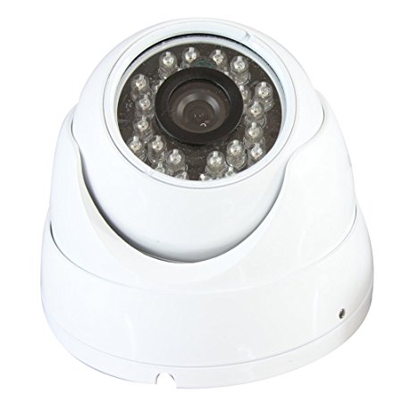 DigiHiTech 1/3" 700TVL Day and Night Vision Vandal Proof Outdoor Indoor Weatherproof 24 IR LED Aluminum 3.6mm Color Dome Camera FS1709/IRAD