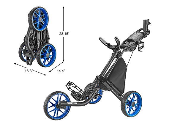 CaddyTek Caddylite EZ V8 - EZ-Fold 3 Wheel Golf Push Cart