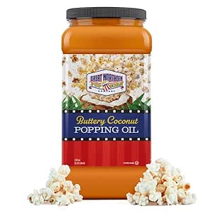 Butter Flavored Coconut Oil - 110oz Movie Theater Popcorn Oil for Popcorn Machine - Gluten and Trans Fat Free Popcorn Butter by Great Northern Popcorn