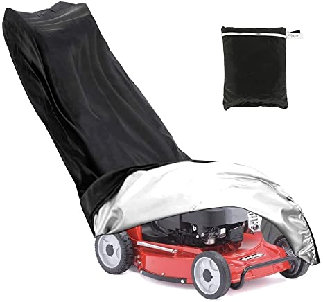 Lawn Mower Cover, 210D Polyester Nylon Covers for Walk Behind Lawn Mower, with Draw String & Storage Bag(1.9m x 0.6m x 1.1m / 76x26x43 inch)