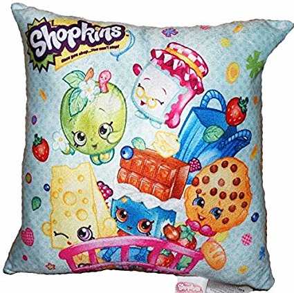 Shopkins Pillow Season 1 2 3: Kooky Cookie, Cheeky Chocolate, Chee Zee, Apple Blossom (12" x 12")