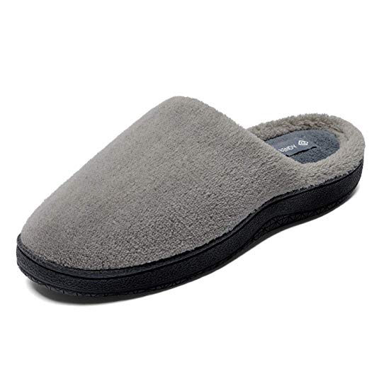 DREAM PAIRS Men's Memory Foam Slippers Comfort Plush Fleece Closed Toe Non-Slip Indoor/Outdoor House Shoes