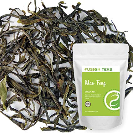 Organic Mao Feng Chinese Green Tea - Gourmet Loose Leaf Tea Zero Calories and Low Caffeine - 5 Oz. Pouch