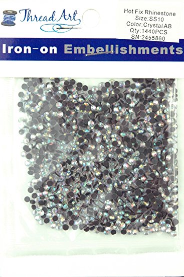 SS10 (3mm) Crystal AB Hot Fix Rhinestones 10 Gross (1440 stones/pkg) Hotfix Rhinestones - 32 Colors and 4 sizes available