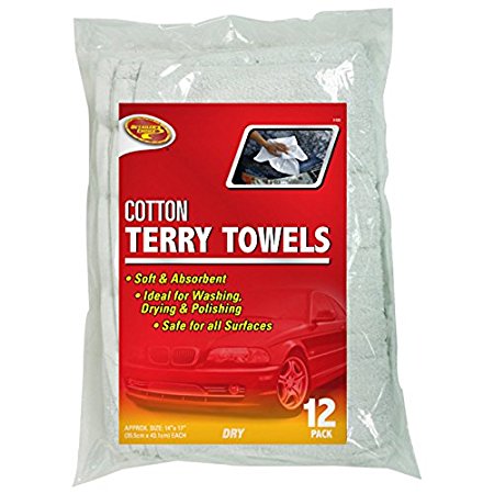 Detailer's Choice 3-528 Bag of Terry Towels - 12-Pack - 1-Each