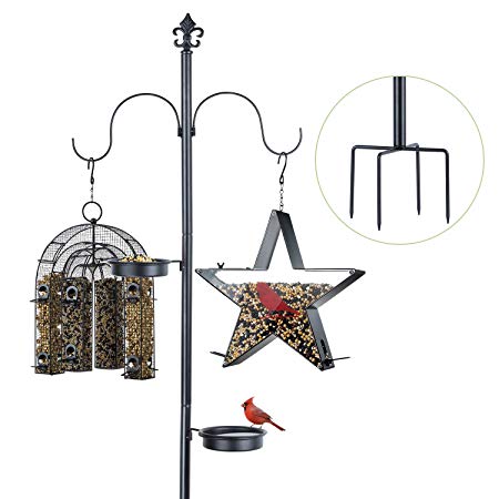 BOLITE 18014 Bird Feeding Station Kit, Bird Feeder Pole Stand for Bird Feeders, Planters, Lanterns, Wind Chimes and More Satisfaction Guarantee