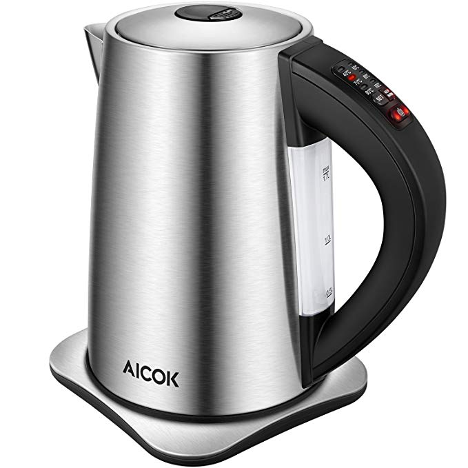 AICOK Electric Kettle Temperature Control Kettle with Keep Warm Function, 3000W High Power for Fast Heating Electric Tea Kettle, Stainless Steel Kettle 1.7L, Cordless Kettle Auto Shut-Off