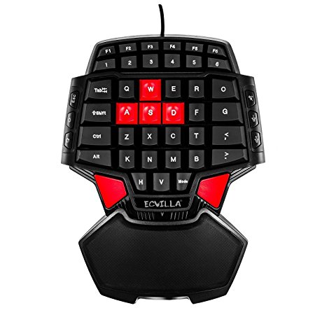 ECVILLA 46-Key Wired Professional Singlehanded Mechanical Gaming Keyboard, Mini Gaming Keypad - 3 Mode LED Backlight