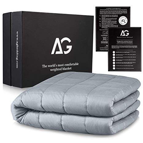 AG Adults Weighted Blanket 20 lbs | 48'' x 78'' | Heavy Blanket for Adults, Cooling Blanket | Calming Weighted Blanket | Heavy Fleece Blanket, Luxury Cotton Material with Glass Beads