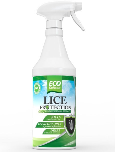 Eco Defense Lice Treatment For Home Bedding Belongings and More - Safe Prevention and Removal - Organic and Natural - Works Fast to Kill and Repel Lice From Your Environment