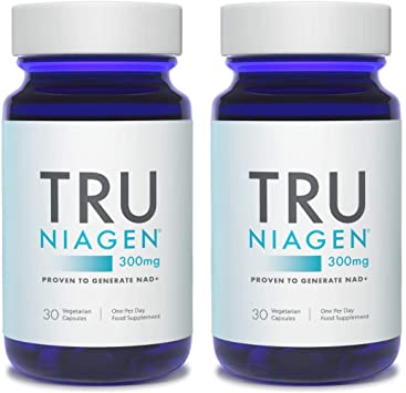 TRU NIAGEN Nicotinamide Riboside Chloride - Patented NAD Booster for Reduction of Tiredness & Fatigue, 300mg Per Vegetarian Capsules - 30 Count (2 Month)