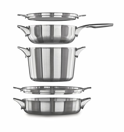 Calphalon Premier Space Saving Stainless Steel Supper Club Set