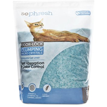 So Phresh Scoopable Odor-Lock Clumping Micro Crystal Cat Litter in Turquoise Silica, 8 LB