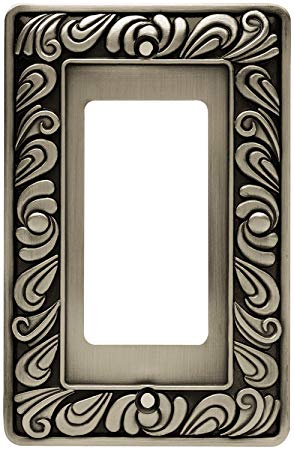 Franklin Brass 64046 Paisley Single Decorator Wall Plate/Switch Plate/Cover, Brushed Satin Pewter
