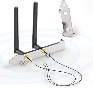 Bingfu M.2 WiFi-Antenne 2,4 GHz 5 GHz 5,8 GHz 3 dBi MIMO RP-SMA-Stecker   2 x 25 cm NGFF IPEX4 auf RP-SMA-Kabel   PCI-Steckplatzhalterung für M.2 NGFF Intel Wireless-Netzwerkkarte WiFi-Adapter Laptop