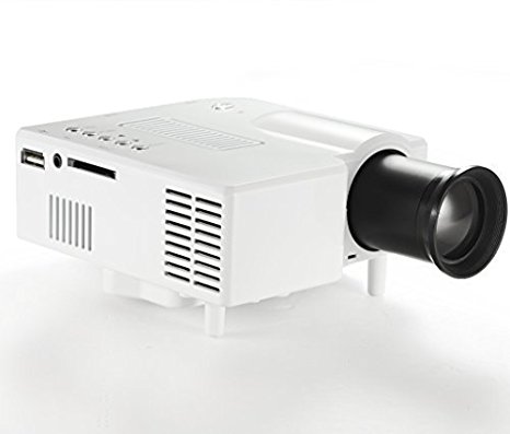 DAEON® Micro 320*240 HDMI VGA Home Theater Projector - Photo Sharing, Movies, Presentations - 72 Inch Image, 100 Lumens, 20000 Hour LED Life (White)