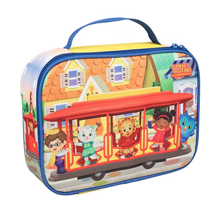 Daniel Tiger's Neighborhood - Insulated Durable Lunch Bag Tote, Reusable Lunch Box with Handle - "Trolley with Friends"