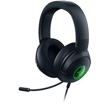 Razer Kraken V3 X Wired USB Gaming Headset: Lightweight Build - Triforce 40mm Drivers - HyperClear Cardioid Mic - 7.1 Surround Sound - Chroma RGB Lighting - Black