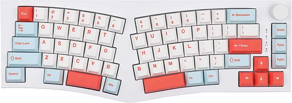 EPOMAKER Feker Alice Layout Gasket 68-Key Hot Swappable Bluetooth/2.4Ghz/ Type-C Wired/Wireless Gaming Keyboard, with 8000mAh Battery, NKRO, RGB Backlight, Dye-sub PBT Keycaps, for Win/Mac(White)