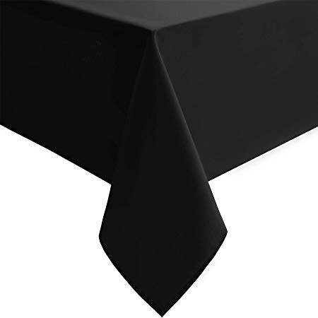 Homedocr Black Tablecloth Square - Stain Resistant and Spillproof Restaurant Washable Polyester Table Cloth, 54 x 54 inch