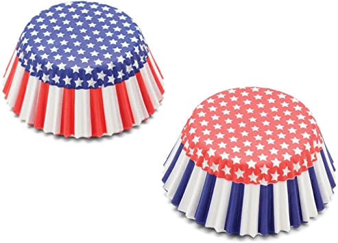 Fox Run Patriotic Bake Cup Set, 3 x 3 x 1.25 inches, Multicolored