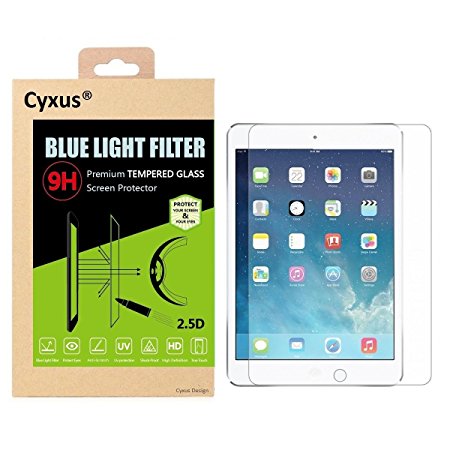 Cyxus Blue Light UV Filter [Sleep Better] 9H Tempered Glass Screen Protector for Apple iPad Pro 9.7"(9.7inch)