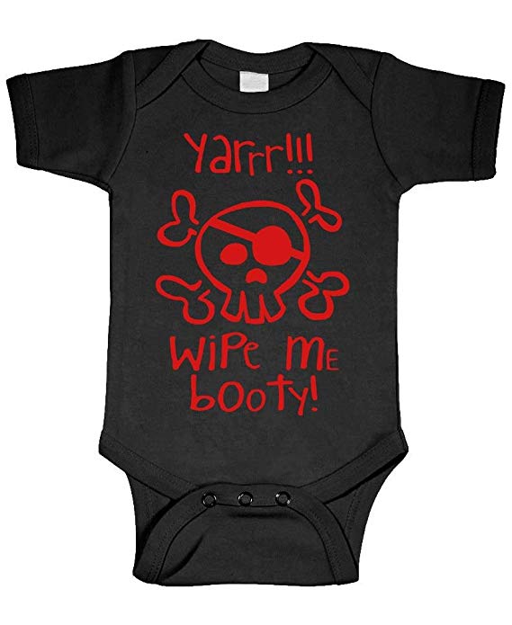 Live Nice Wipe ME Booty arrrr Pirate Baby Outfit - Cotton Infant Bodysuit