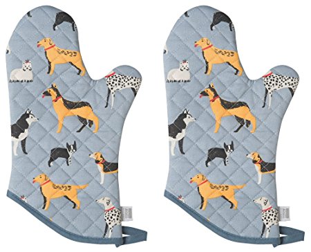 Now Designs Basic Oven Mitt, Set of Two, Dog Days