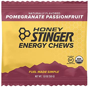 Honey Stinger Organic Energy Chews, Pomegranate Passionfruit, Sports Nutrition, 1.8 Ounce (Pack of 12)