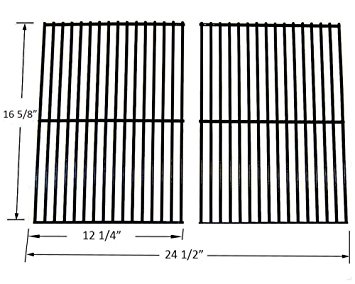 BBQ funland GP2932 Porcelain Steel Cooking Grid Replacement for Centro, Charbroil, Front Avenue, Kirkland, Fiesta, Kenmore, Kmart, Master Chef, and Thermos Gas Grill , Set of 2