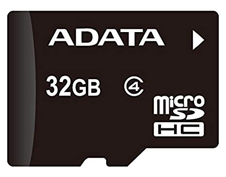 ADATA AUSDH32GCL4-RA1 MicroSDHC 32GB Class 4   SD Adapter, Black