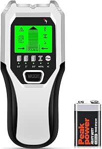 Stud Finder Wall Scanner 5 in 1 Multifunctional Upgraded Smart Wall Scanner, Stud Sensor Beam Detector with Battery for Wood Metal and AC Wire Detection, Comes with HD LCD Display and Audio Alarm