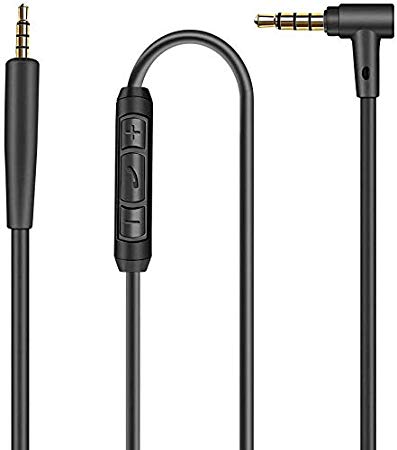 Replacement Cable for Bose Headphone Cable Compatible with Bose QC25, QC35, QuietComfort 25, QuietComfort 35, On-Ear 2,OE2,OE2i Headphones Inline Mic/Remote Control – Black