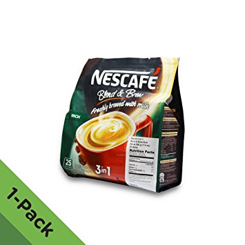 Nescafé 3 in 1 RICH Instant Coffee (25 Sticks) ★ Made from Premium Quality Beans ★ Offers a Relaxing Flavor But with Strong, Solid Essence and Aroma ★ Has a Richer Taste than Nescafé 3 in 1 Original ★ Serve Hot or Cold ★ From Nestlé Malaysia