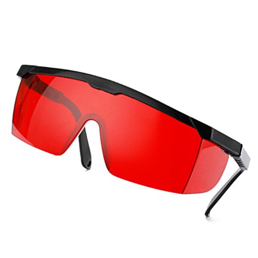 HDE Laser Eye Protection Safety Glasses for Green and Blue Lasers with Case (Red)