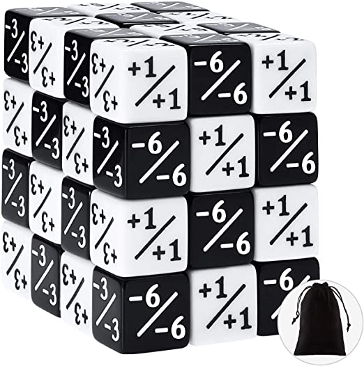 48 Pieces Dice Counters Token Dice Loyalty Dice D6 Dice Cube Compatible with MTG, CCG, Card Gaming Accessory