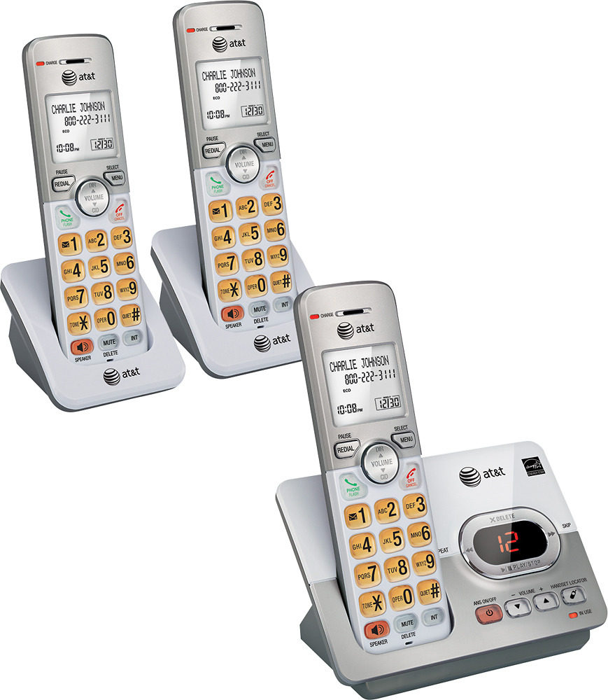 AT&T - EL52303 DECT 6.0 Expandable Cordless Phone System with Digital Answering System - Silver