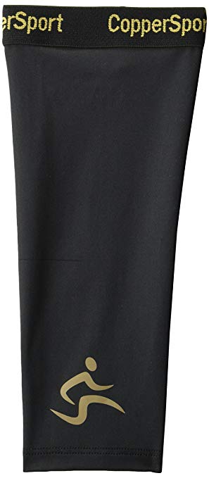 CopperSport Copper Compression Calf Sleeve Support - Suitable for Athletics, Tennis, Golf, Basketball, Sports, Weightlifting, Joint Pain Relief, Injury Recovery (Single Sleeve)