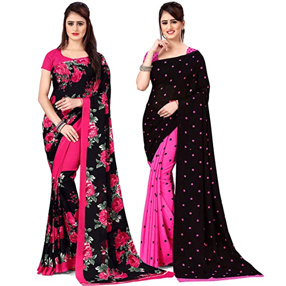 Anand Sarees Women's Georgette Saree With Blouse Piece
