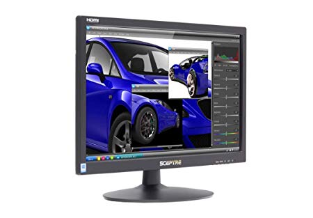 Sceptre 20" 75Hz LED Monitor HDMI VGA Build-in Speakers, Brushed Black 2019 (E205W-16003S)